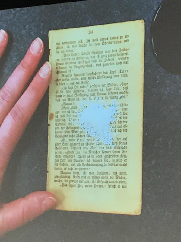 Collections Care workshop image of dry cleaning with eraser crumbs